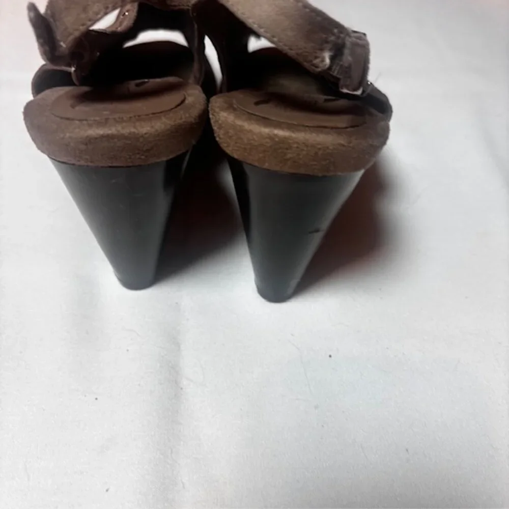 Aerosoles Heelrest Brown Suede Slingback Booties | Size 8.5